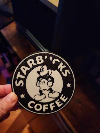 mickey mouse coaster by picture it household house models starbucks coffee disney 3d print model - Mito3D