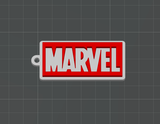marvel logo keychain - color swap no ams needed by lilac rage art signs & logos comics key chain keyring ring comicbook comic book comicbooks books avengers thanos captain america iron man 3d print model - Mito3D