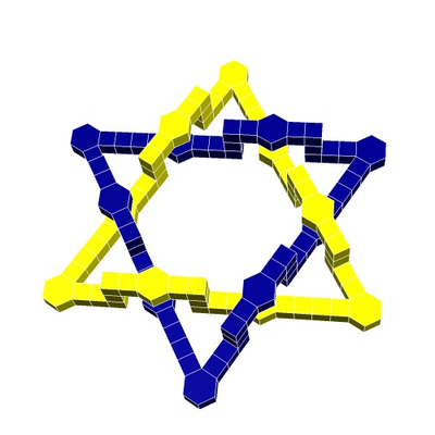 enlace 2x 1 by geometría estructural educación matemáticas vástago topología 3d print model - Mito3D