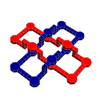 bicylic link 4 by structuralgeometry education mathematics geometric topology geometry math stem 3d print model - Mito3D