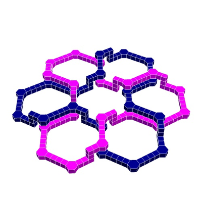 biciclico collegamento 5 by geometria strutturale formazione scolastica matematica geometrico topologia stelo 3d print model - Mito3D