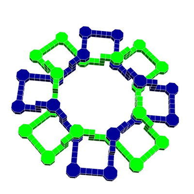 bicíclico ligação 7 by geometria estrutural educação matemática topologia geométrico haste 3d print model - Mito3D