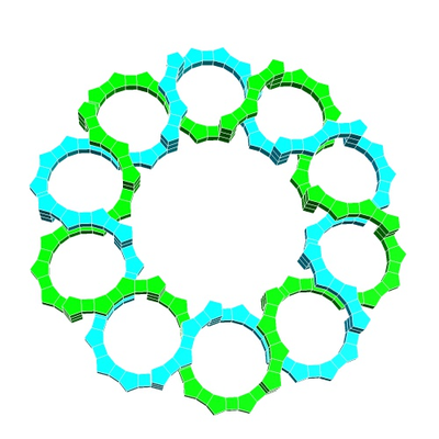 bicyclic link 12 by structuralgeometry education mathematics geometric topology geometry math stem 3d print model - Mito3D