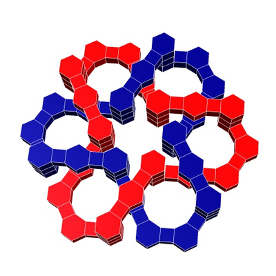bizyklisch verknüpfung 14 by strukturgeometrie bildung mathematik geometrisch topologie geometrie stengel 3d print model - Mito3D