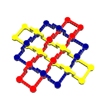 tricíclico enlace 1 by geometría estructural educación matemáticas geométrico topología vástago 3d print model - Mito3D
