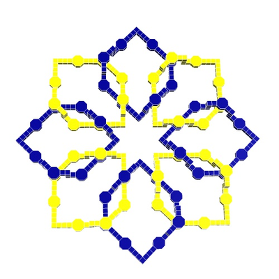 octacíclico enlace 1 by geometría estructural educación matemáticas geométrico topología 3d print model - Mito3D