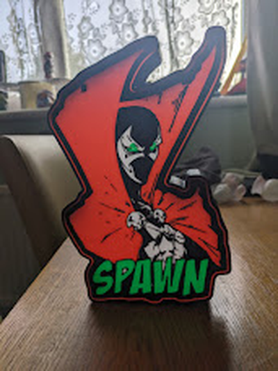 spawn wall art by cruse2382 2d marvel dc comic ams 3d print model - Mito3D