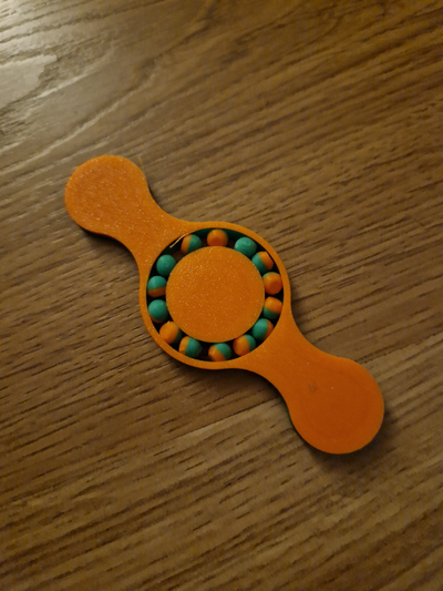 pleinement imprimable agiter fileur 2 lobes by citron vert jouets jeux fidget spinner jouet agitation spinners entièrement imprimé palier 3d print model - Mito3D