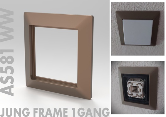 jung frame 1-gang as 581 ww - replacement by enggraph hobby & diy electronics cover replacementpart replacementparts rahmen fach as581ww as500 coverframe as581 3d print model - Mito3D