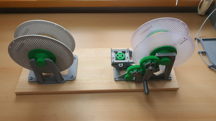increíble filamento carrete rebobinador actualizado compartido by vivac 3d impresora accesorios soporte 3d print model - Mito3D