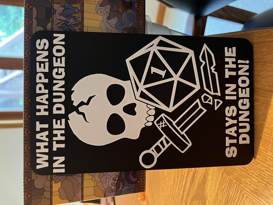 in dungeon stays remixed by cseelye art signs & logos sign dnd dungeonsanddragons 3d print model - Mito3D