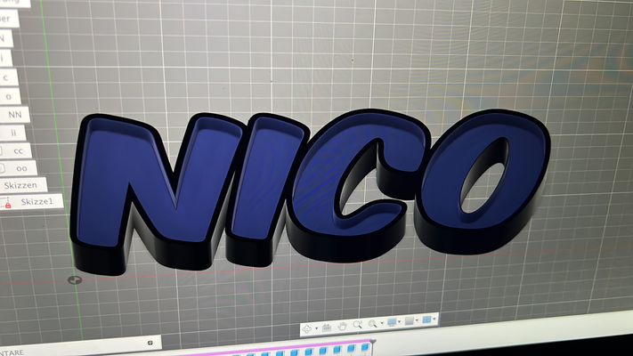 wled nico by nk1197 nk arte sinais logotipos 3d print model - Mito3D