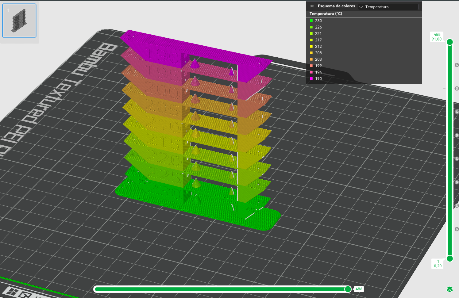 temp kule pla 230 190 yeniden karıştırılmış by borjasard 3d yazıcı ölçek modeller kalibrasyon sıcaklık bamblulab p1 dizi p1s 3D print model - Mito3D