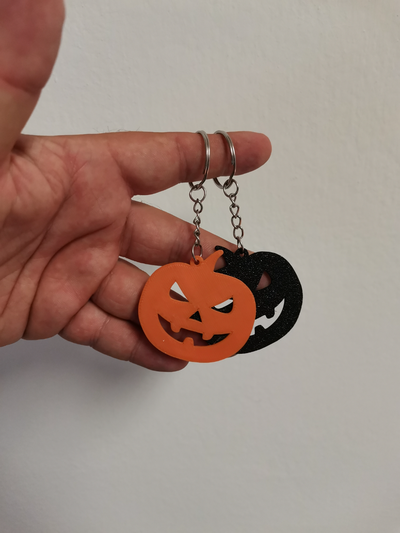 jack o' lantern porte clés by bt3d impression art panneaux logos halloween effrayant huer 3d print model - Mito3D