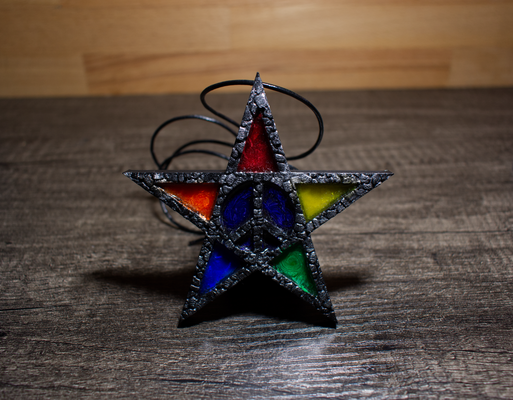 halloween pride pentagram pendant by oddplasticity fashion jewelry costume spooky holiday color decoration cosplay prop resin necklace charm star 3d print model - Mito3D