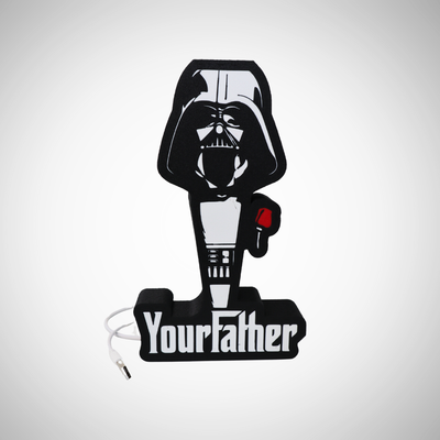 vader godfather crossover light box by additiveamerica art signs & logos star wars fan retro movie theater 3d print model - Mito3D