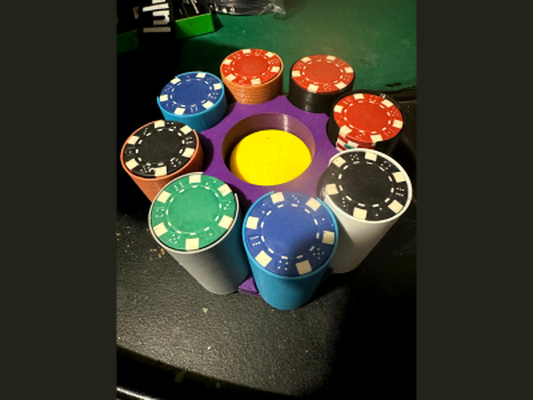 spinning poker chip holder by kopp3d tools organizers pokerchip spinner organizer pokertable pokergame 3d print model - Mito3D