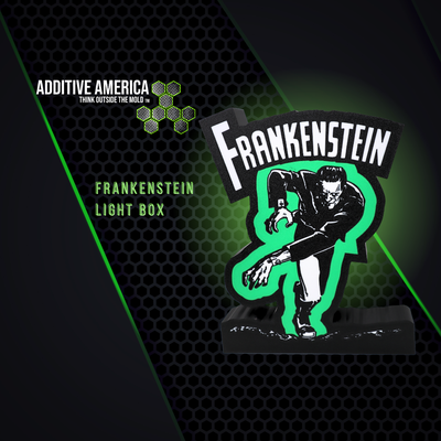 frankenstein light box by additiveamerica art signs & logos monster lightbox 3d print model - Mito3D