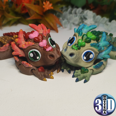 love-ly tiny dragon articulated flexy toy by bottega 3d toys & games multicolor articulateddragon reptile snake cute pet 3d print model - Mito3D