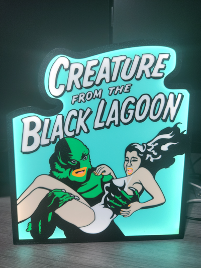 créature noir lagune lumière boîte by additifamérique art panneaux logos monstre halloween femme film affiche films rétro théâtre 3d print model - Mito3D