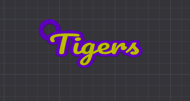 tigres chaveiro by funciona arte sinais logotipos tigre lsu 3d print model - Mito3D