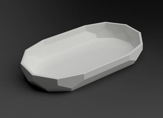 poly tray bowl oval remixed by markus710 household house models lowpoly home key trays catchalltray 3d print model - Mito3D