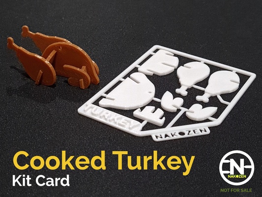 cooked turkey kit card by nakozen household festivities toy puzzle christmas gift model thanksgiving chicken delicious dinner kitcard modelkit crunchy 3d print model - Mito3D