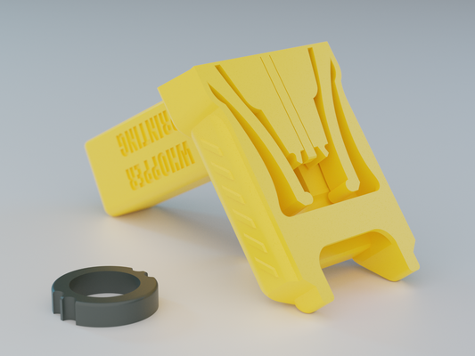 print-in-place saucer launcher - version 2 by whopper printing toys & games disk shooter projectile 3d print model - Mito3D