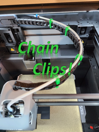 ptfe chain clips by yeltrik designs - click follow 3d printer accessories cable clip cablechain 3d print model - Mito3D