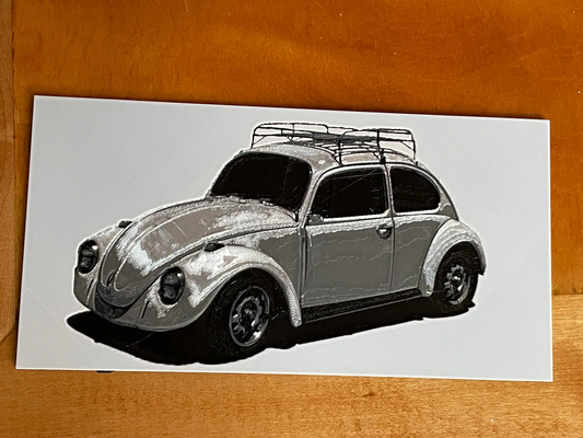 vw beetle bug - hueforge by jovian art 2d car 1968 3d print model - Mito3D