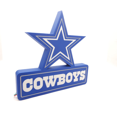 dallas cowboys conduziu luz caixa by protofusão arte sinais logotipos futebol logotipo 3d print model - Mito3D
