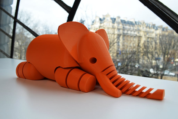 fofa flexível elefante ampla pequeno compartilhado by sábio miniaturas animais 3d print model - Mito3D