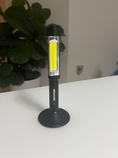 braun lampe poche supporter by biffé outils main port cargaison titulaire soutien outil travail lumière 3d print model - Mito3D