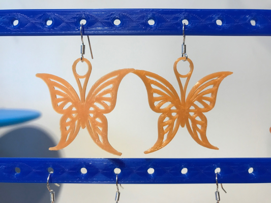 mariposa arete 2 by brithawkes moda joyería joya divertido 3d print model - Mito3D