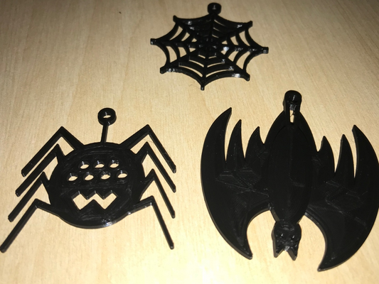 cadılar bayramı eğlence küpe mücevher ağ yarasa örümcek by brithawkes moda 3d print model - Mito3D