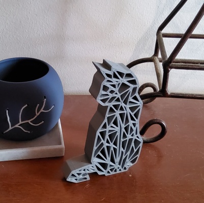 gato decoración by mimi hogar casa arte esculturas 3d print model - Mito3D
