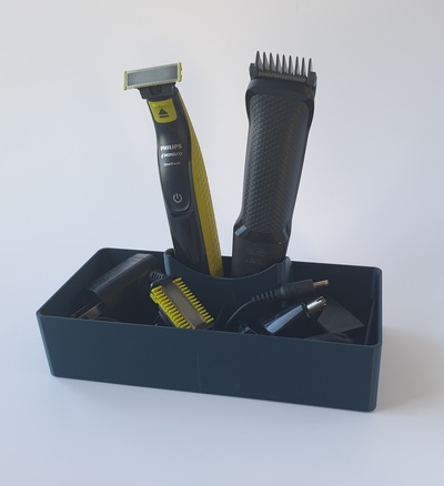 barbeador organizador by danimal91 casa modelos elétrico suporte máquina barbear porta aparador 3d print model - Mito3D
