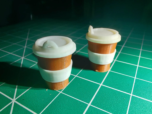 coffee cup earrings by 2d printing enthusiast fashion earring coffeecup jewlery 3d print model - Mito3D
