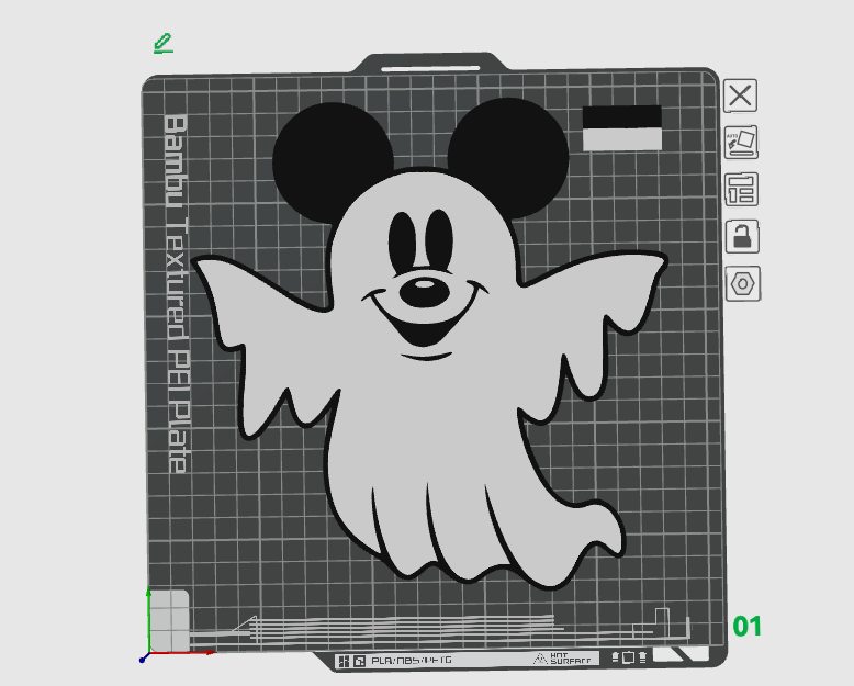 halloween mickey souris fantôme by rockman art 2d club house 2023 3D print model - Mito3D