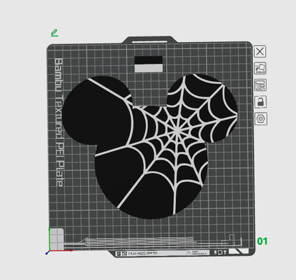 cadılar bayramı mickey fare örümcek ağı by rockçı sanat 2d 2023 hayalet 3d print model - Mito3D