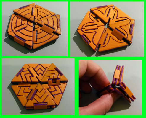 triesaflexagono condivisa by scottobear giocattoli giochi puzzle agitarsi giocattolo 3d print model - Mito3D