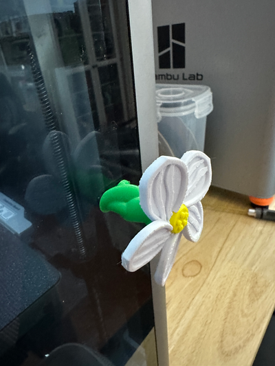 flower handle bambu glass door by spectregadget 3d printer accessories lab x1c p1p p1s 3d print model - Mito3D