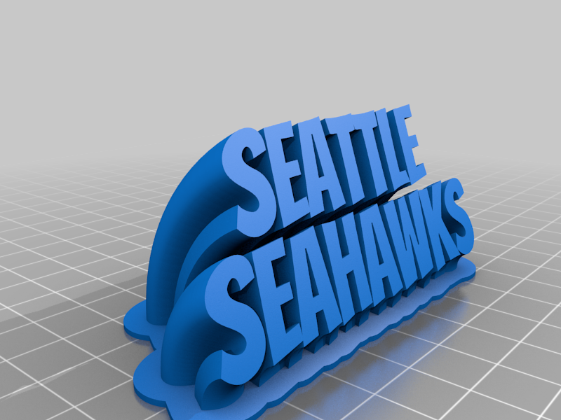 seattle seahawks by toto w arte modelos personalizado 3D print model - Mito3D