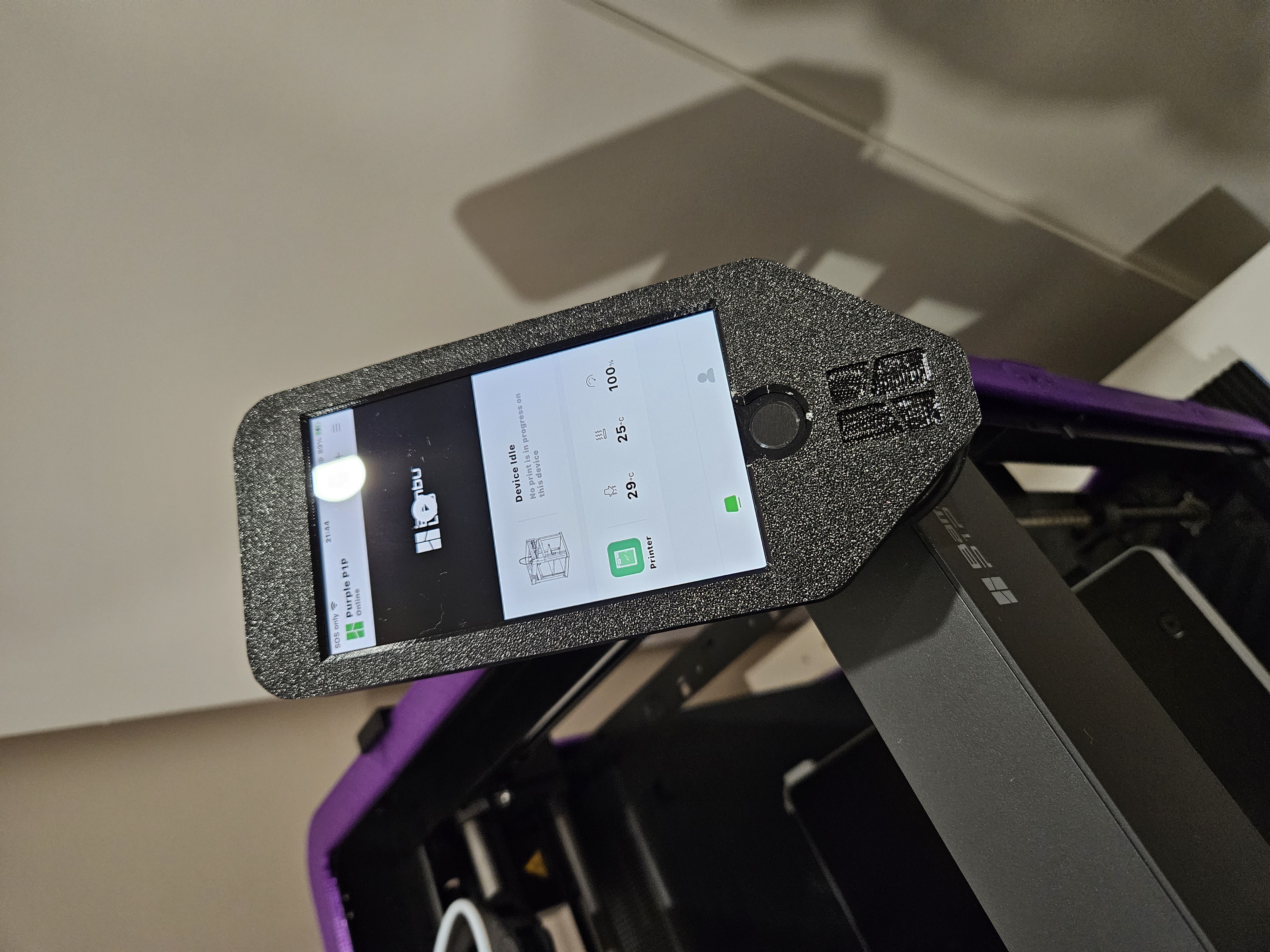 p1p iphone holder corner plate mount arc enclosure remixed by screech24 3d printer accessories 3D print model - Mito3D
