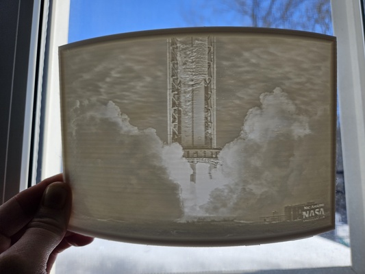 spacex booster7 31 engine static fire lithophane by screech24 art models spacexlaunch nasaspaceflight raptor2 raptorengine 3d print model - Mito3D