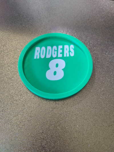 3 rodgers coasters by uncle joeys creations household decor coaster aaron jets ny 3d print model - Mito3D