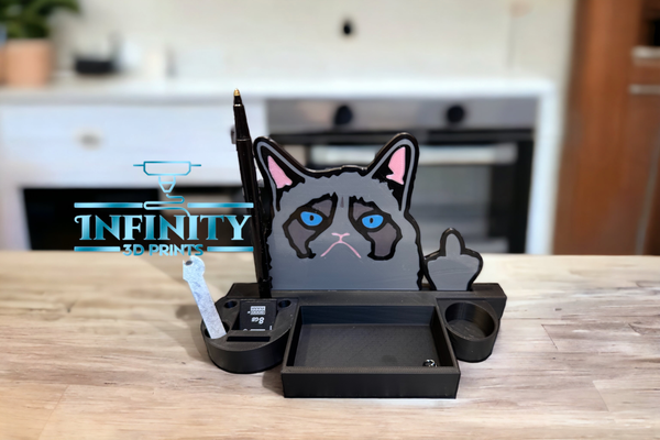 f u kitty insert-decor by infinity 3d prints household office fu meme insert decor flat orgainizer desk desktop 3d print model - Mito3D