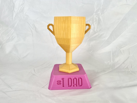 1 dad lowpoly trophy remixed by marekzeman91 art models decoration stand gift award winner goblet 3d print model - Mito3D