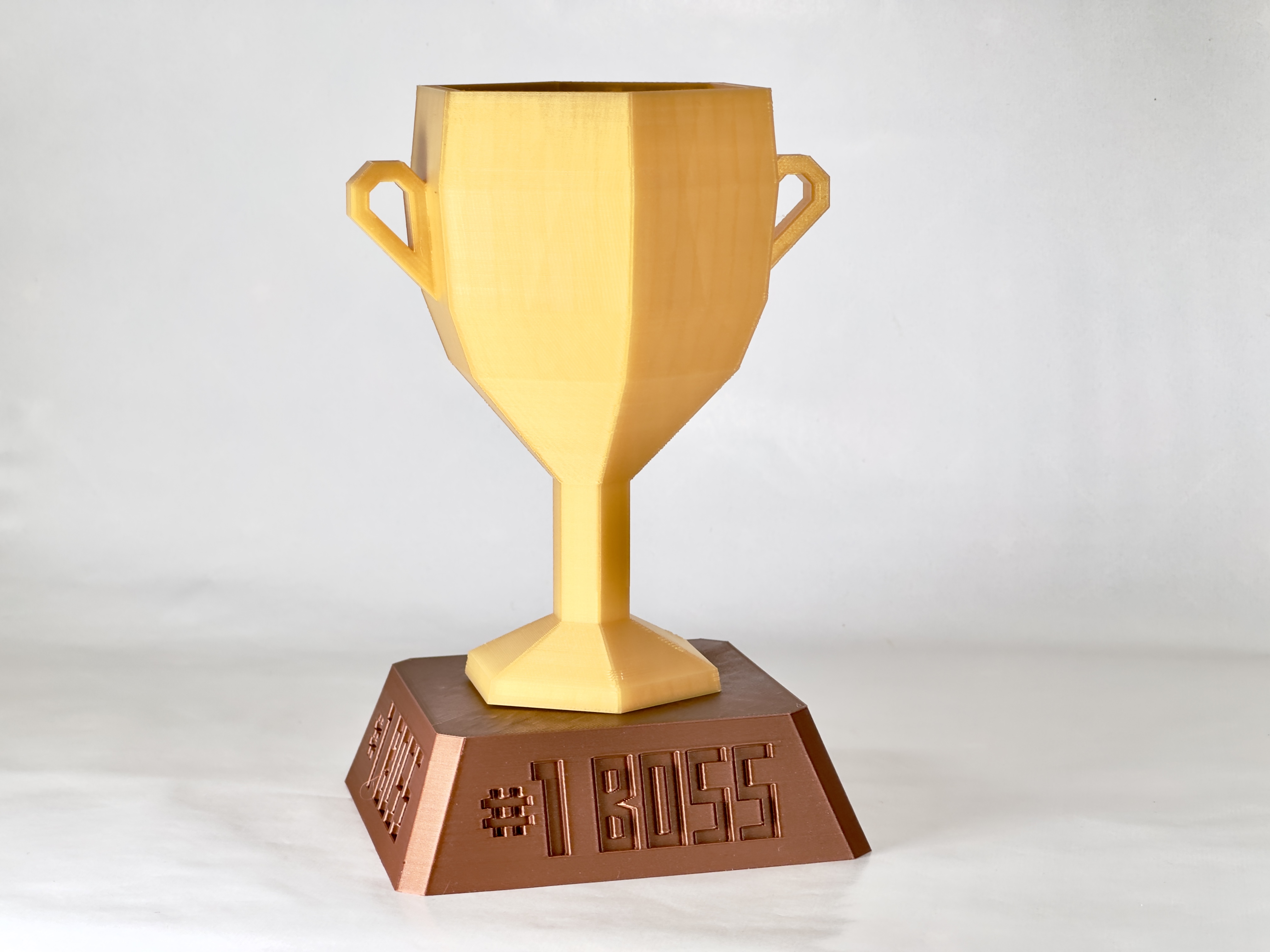 1 boss lowpoly trophy remixed by marekzeman91 art models decoration stand gift award winner goblet 3D print model - Mito3D