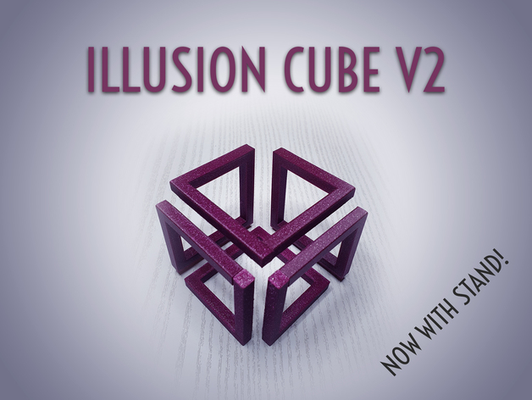 illusion cube v2 shared by riffcat art sculptures cool 3d print model - Mito3D